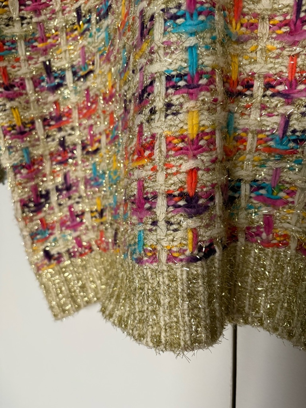 Stellah Multicolor Tweed Crewneck Sweater in Beige Base - Picture 4 of 10